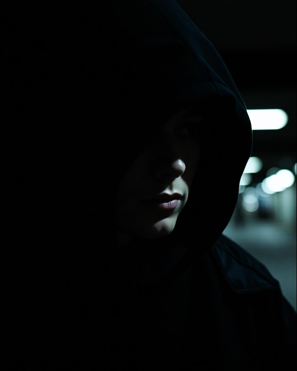 STANZ underground streetwear silhouette in dramatic shadow lighting